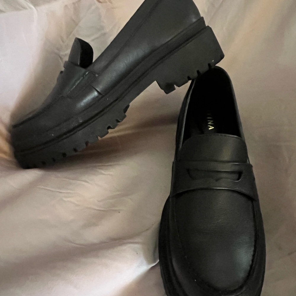 Portland Leather Black Platform Shoes